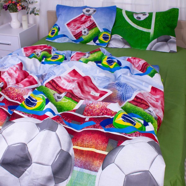 Фото - Комплект постельного белья MirSon Бязь 17-0587 Football 143х210 см (2200007037810)